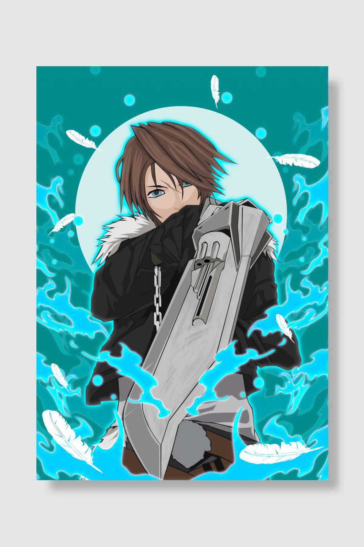 squall leonheart Oyun Poster Çerçevesiz Yüksek Kalite Oyun Afiş Duvar Poster