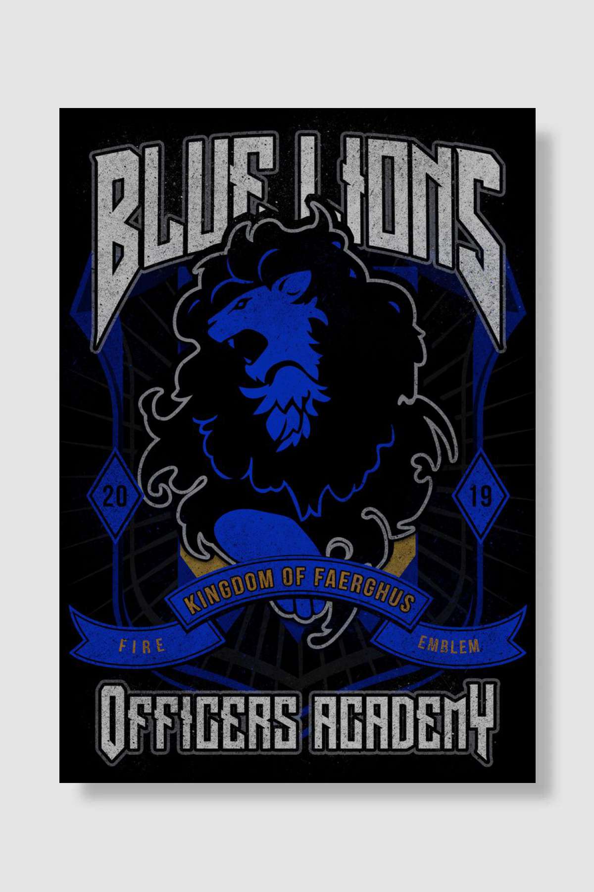 Blue Lions Crest Oyun Poster Çerçevesiz Yüksek Kalite Oyun Afiş Duvar Poster - En İyi Fiyatlarla