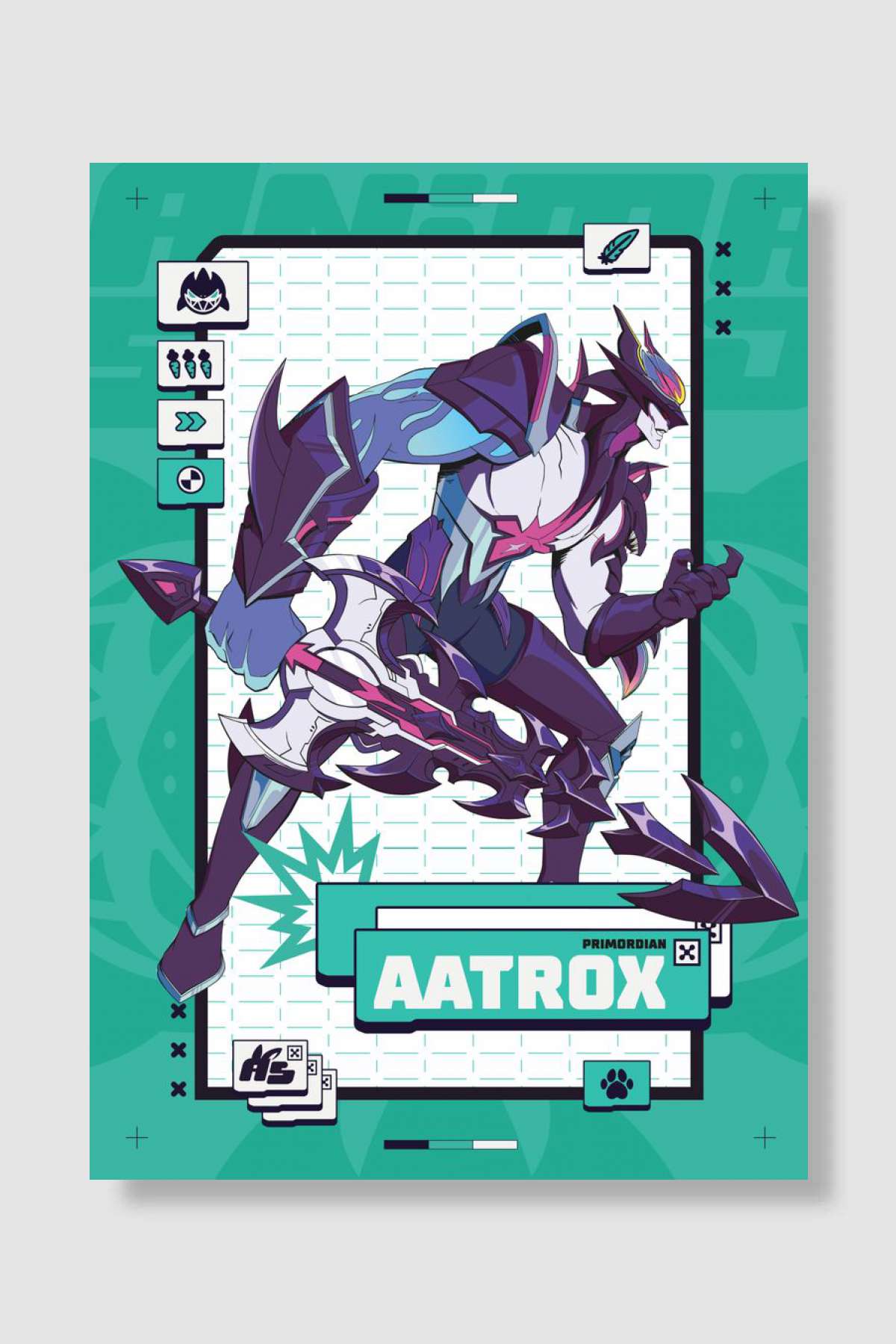 Primordian Aatrox Card Oyun Poster Çerçevesiz Yüksek Kalite Oyun Afiş Duvar Poster - En İyi Fiyatlarla