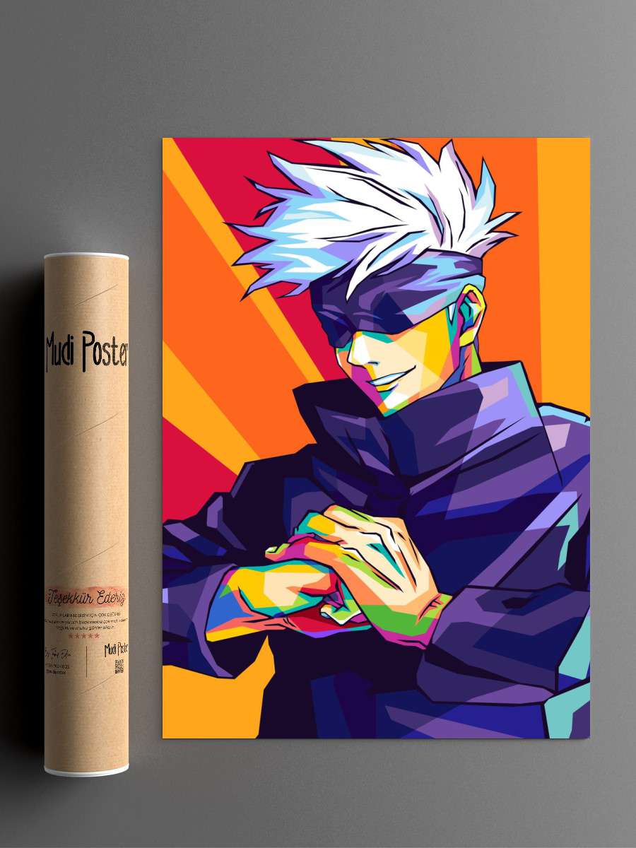 Gojo Anime Poster Çerçevesiz Yüksek Kalite Anime Duvar Poster