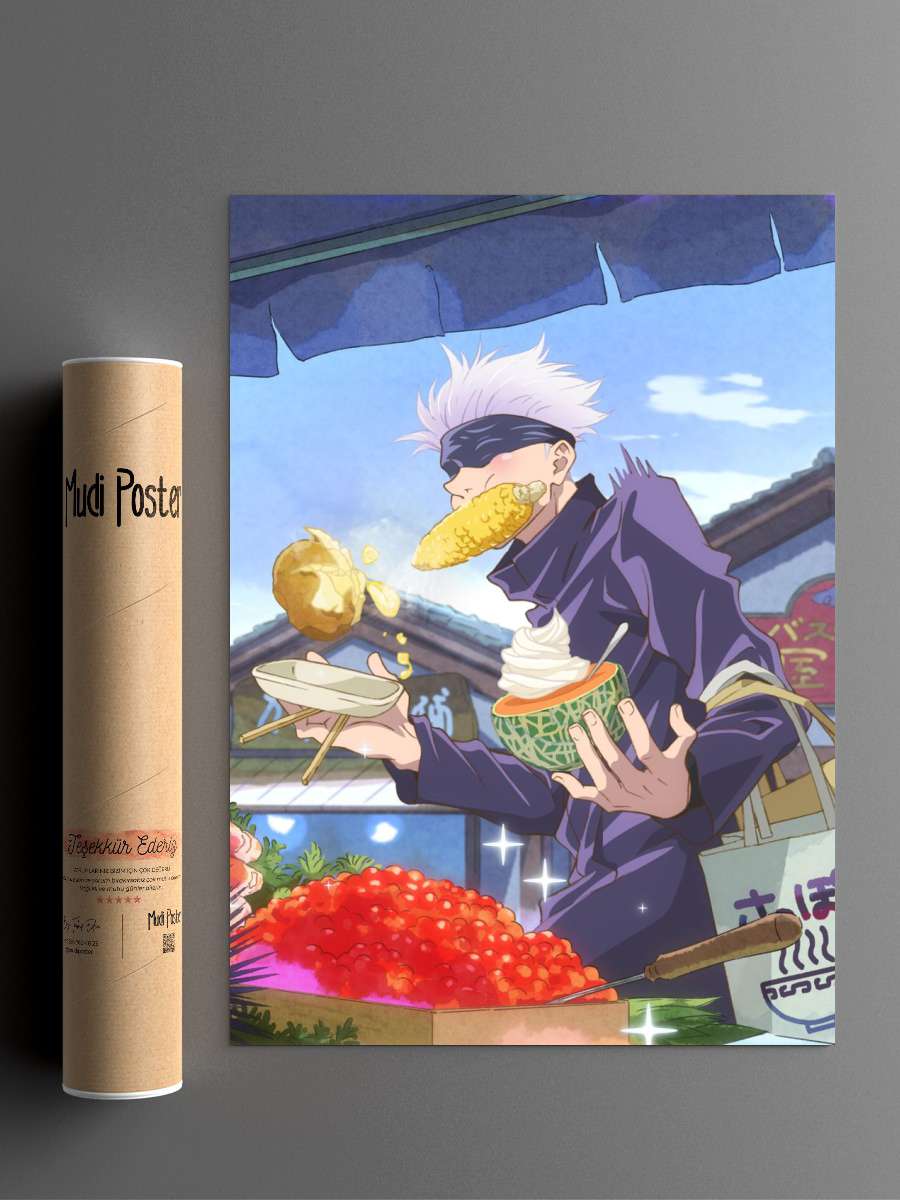 Gojo Anime Poster Çerçevesiz Yüksek Kalite Anime Duvar Poster