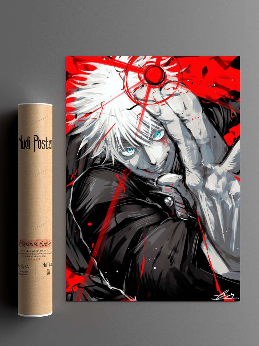 Gojo Satoru Blood Anime Poster Çerçevesiz Yüksek Kalite Anime Duvar Poster