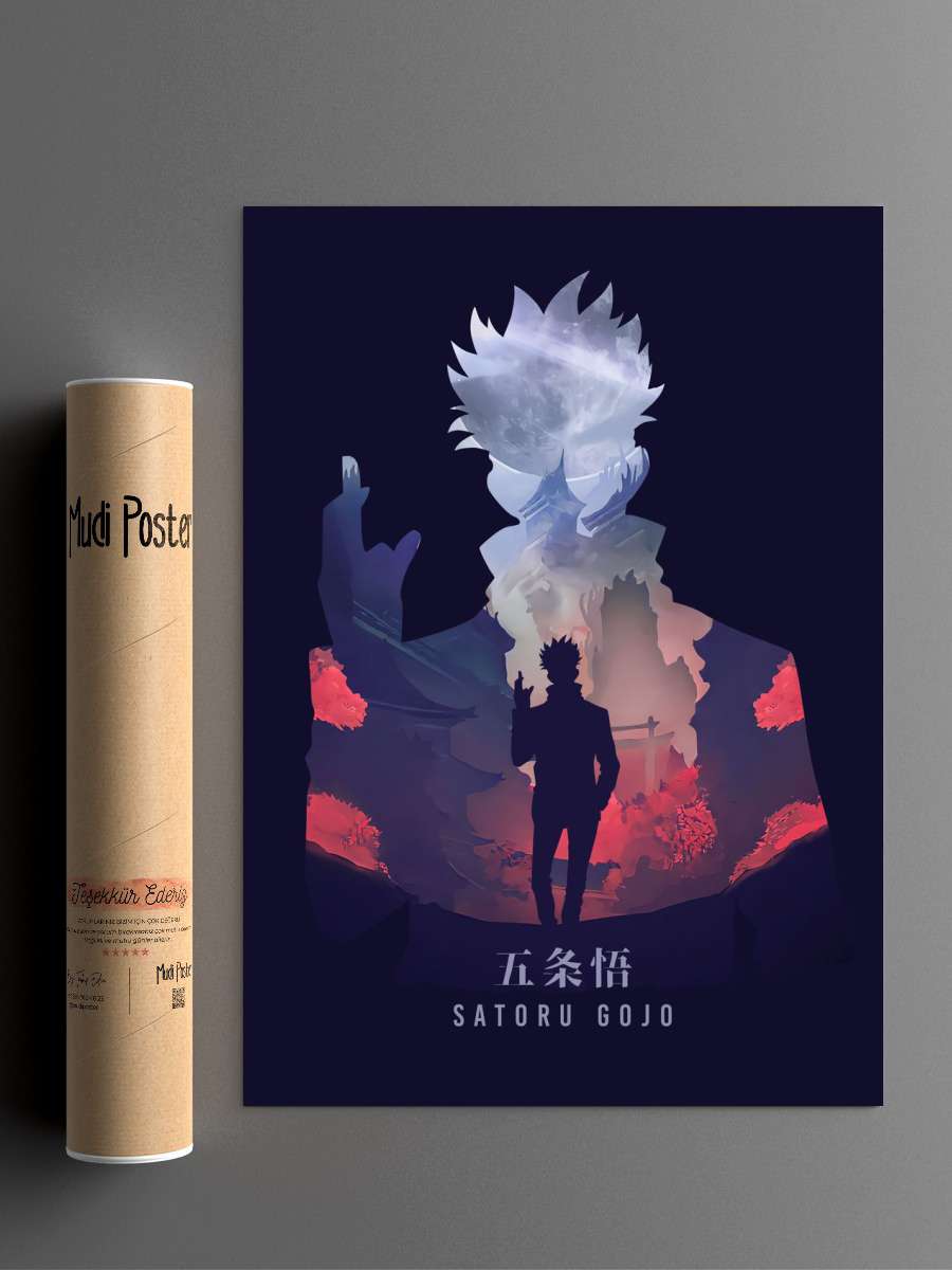 Gojo Satoru Jujutsu Anime Anime Poster Çerçevesiz Yüksek Kalite Anime Duvar Poster