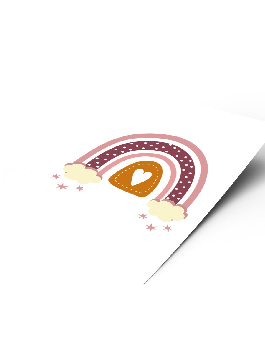 Gökkuşağı Çocuk Odası Duvar Poster, Bebek Odası, Dekoratif Poster Çerçevesiz