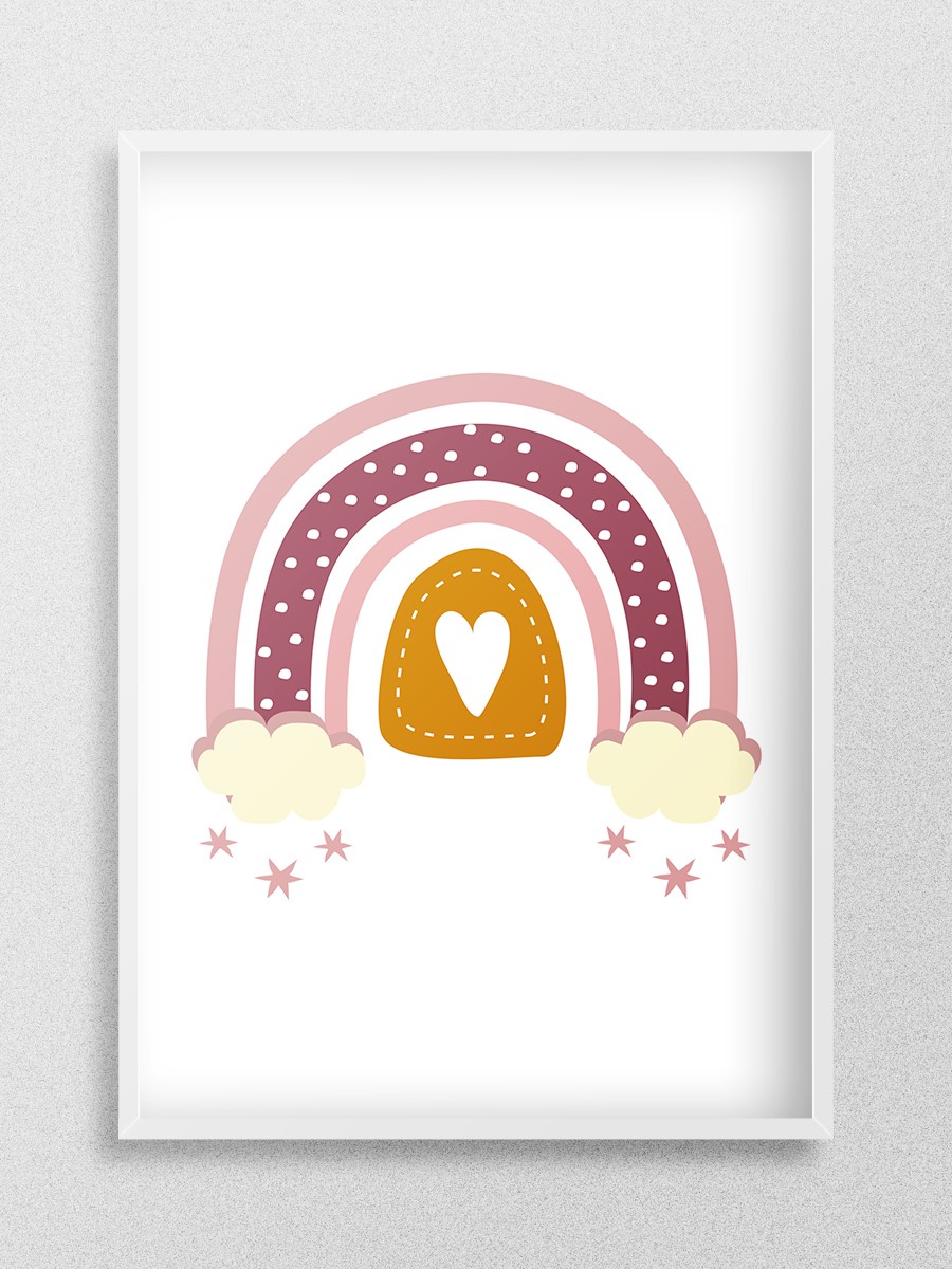 Gökkuşağı Çocuk Odası Duvar Poster, Bebek Odası, Dekoratif Poster Çerçevesiz - En İyi Fiyatlarla