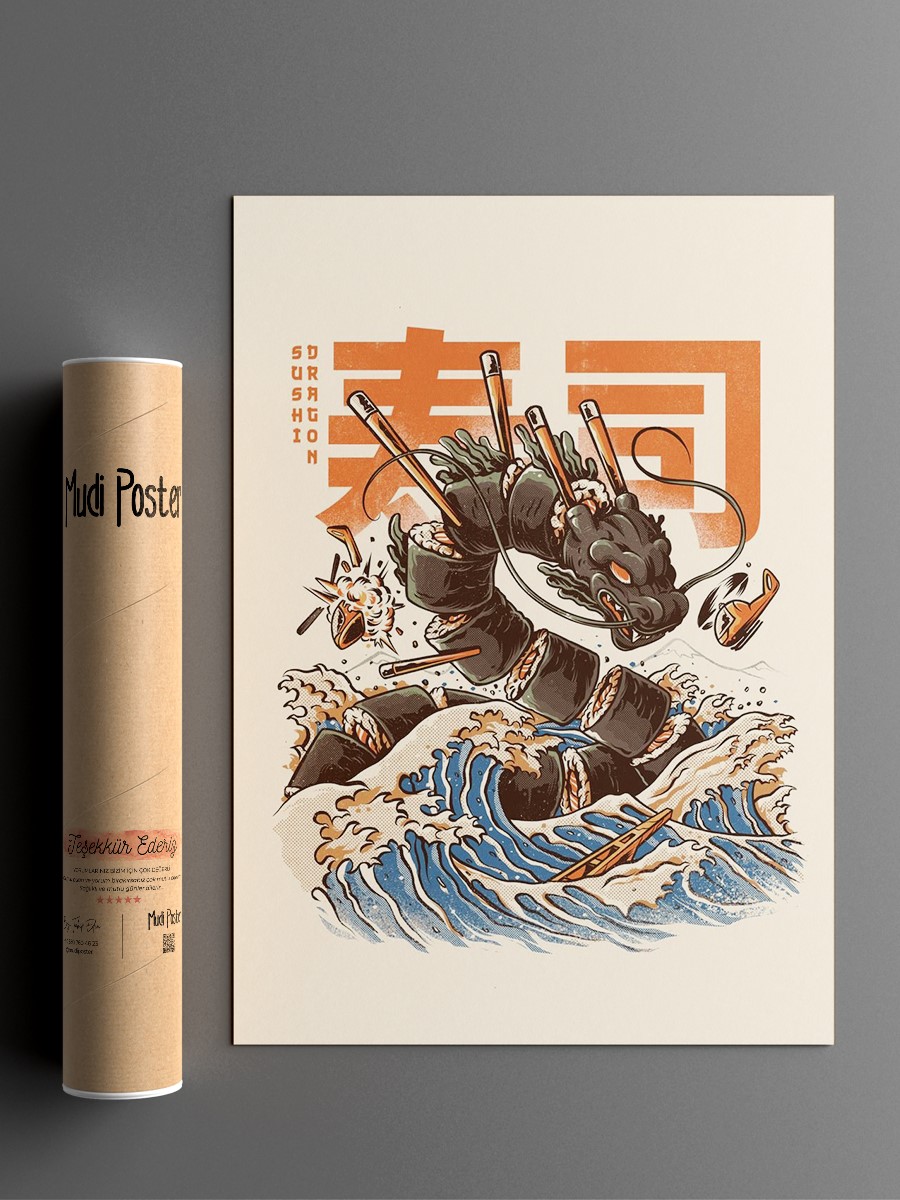 GREAT SUSHI DRAGON Poster, Çerçevesiz Tv Film Poster