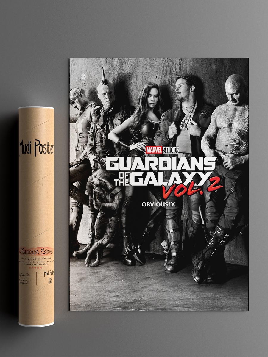 Guardians of the Galaxy vol. 2 Black and White Poster, Çerçevesiz Tv Film Poster