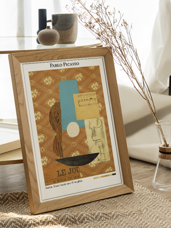 Pablo Picasso Guitar, Sheet music and Wine glass Poster