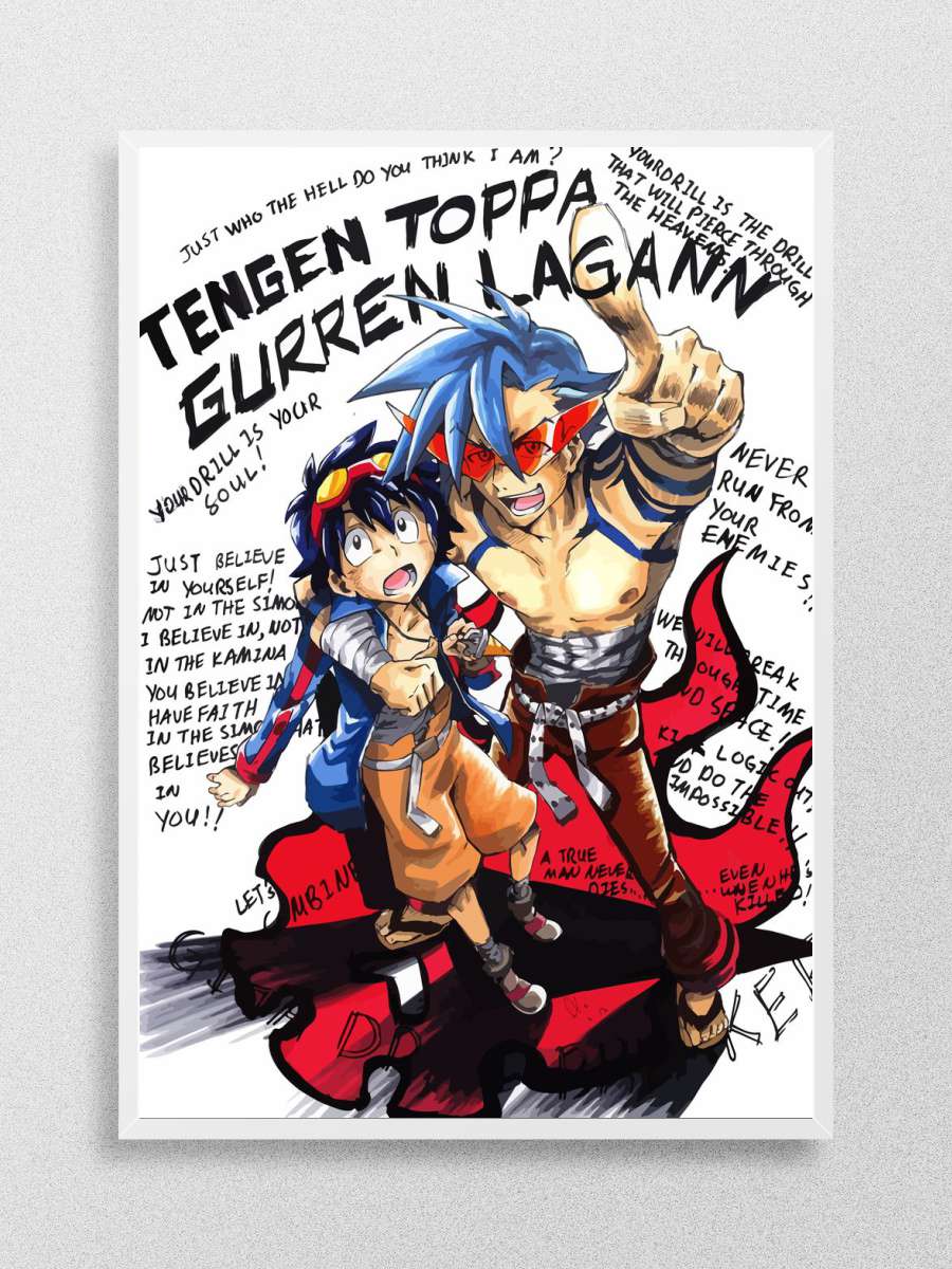 Gurren Lagann Art Anime Poster Çerçevesiz Yüksek Kalite Anime Duvar Poster