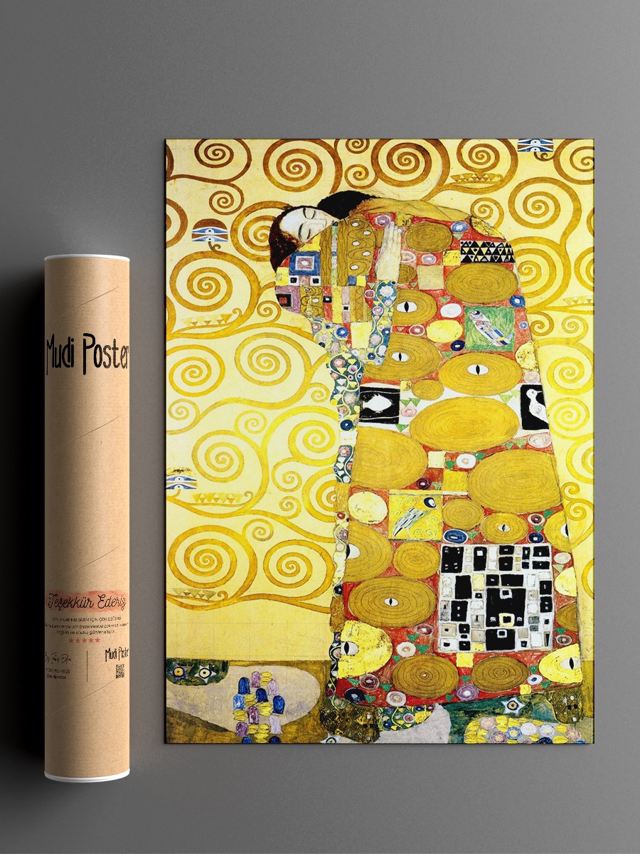 Gustav Klimt The Hug II Tablo Sanatsal Ünlü Ressam Poster Çerçevesiz Yüksek Kalite Poster