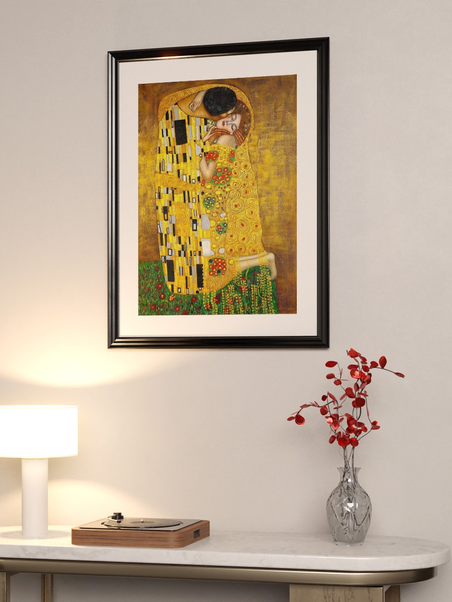 Gustav Klimt The Kiss Tablo Sanatsal Ünlü Ressam Poster Çerçevesiz Yüksek Kalite Poster