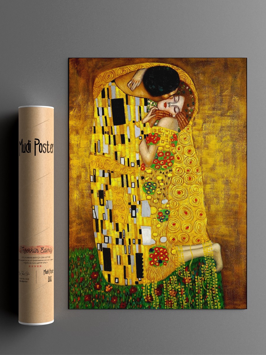 Gustav Klimt The Kiss Tablo Sanatsal Ünlü Ressam Poster Çerçevesiz Yüksek Kalite Poster