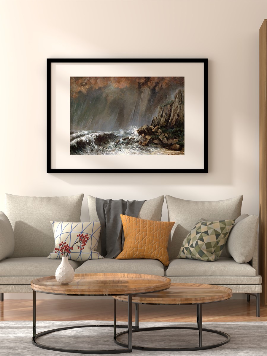 Gustave Courbet Marine Tablo Sanatsal Ünlü Ressam Poster Çerçevesiz Yüksek Kalite Poster