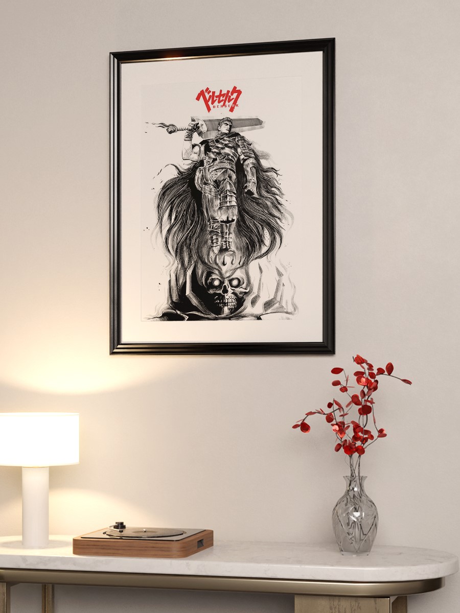 Guts and skull Anime Poster Çerçevesiz Yüksek Kalite Anime Duvar Poster