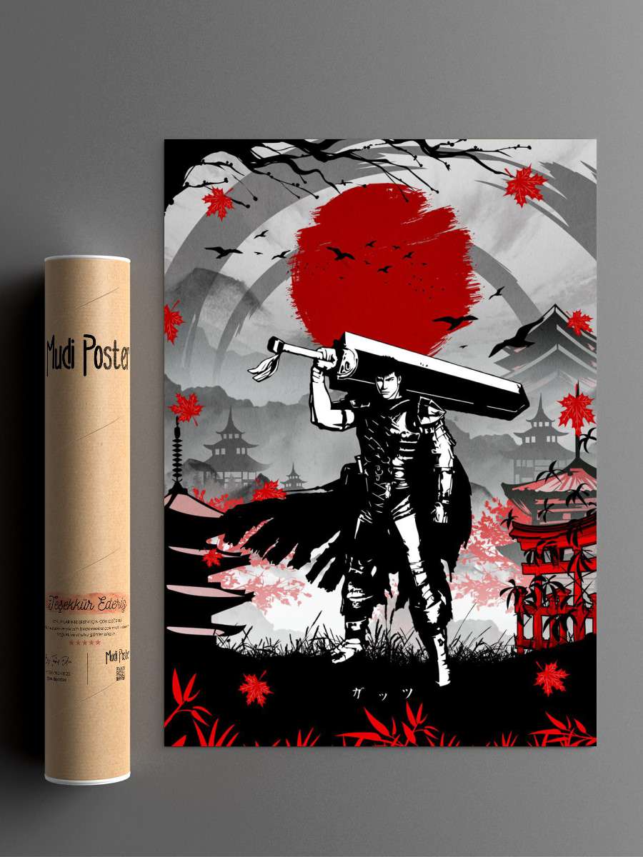 Guts Berserk Anime Anime Poster Çerçevesiz Yüksek Kalite Anime Duvar Poster