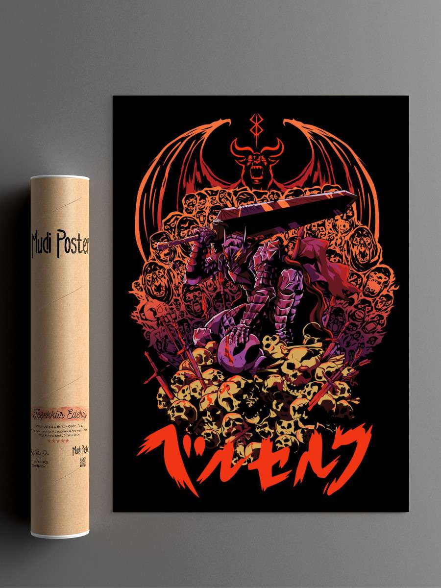 Guts Berserk Anime Poster Çerçevesiz Yüksek Kalite Anime Duvar Poster