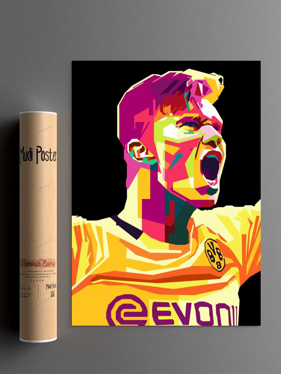 haaland popart Futbol Poster Çerçevesiz Yüksek Kalite Futbolcu Duvar Poster