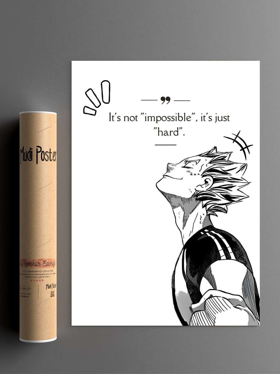 Haikyuu Quotes Anime Poster Çerçevesiz Yüksek Kalite Anime Duvar Poster