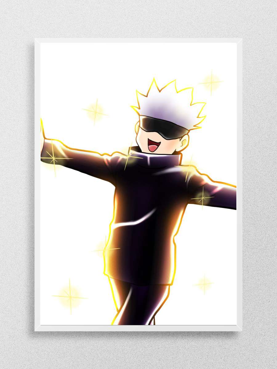 Happy Gojo Anime Poster Çerçevesiz Yüksek Kalite Anime Duvar Poster