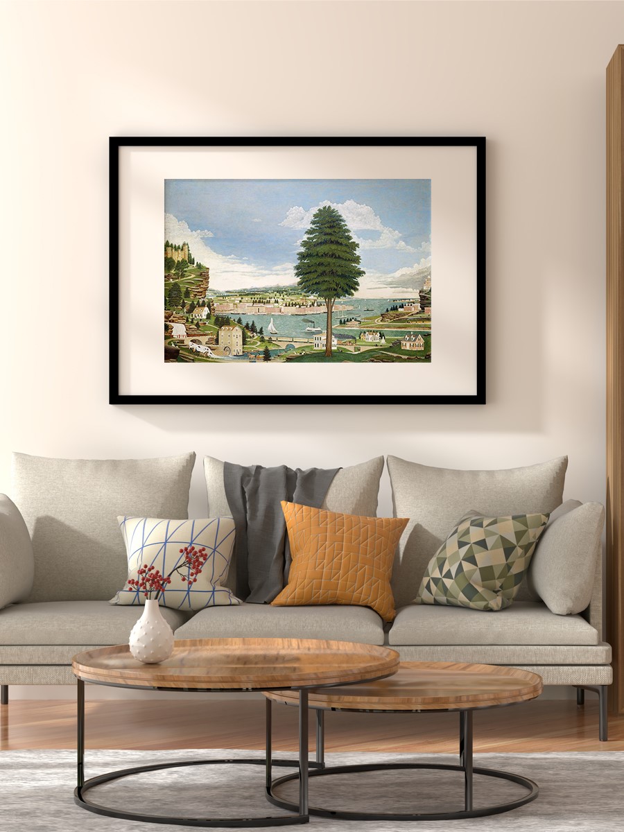 Harbor Scene with Castle Tablo Sanatsal Ünlü Ressam Poster Çerçevesiz Yüksek Kalite Poster