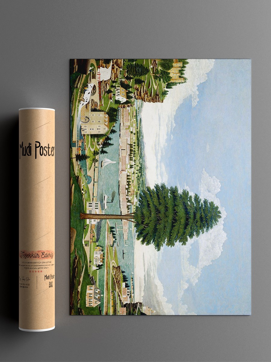 Harbor Scene with Castle Tablo Sanatsal Ünlü Ressam Poster Çerçevesiz Yüksek Kalite Poster
