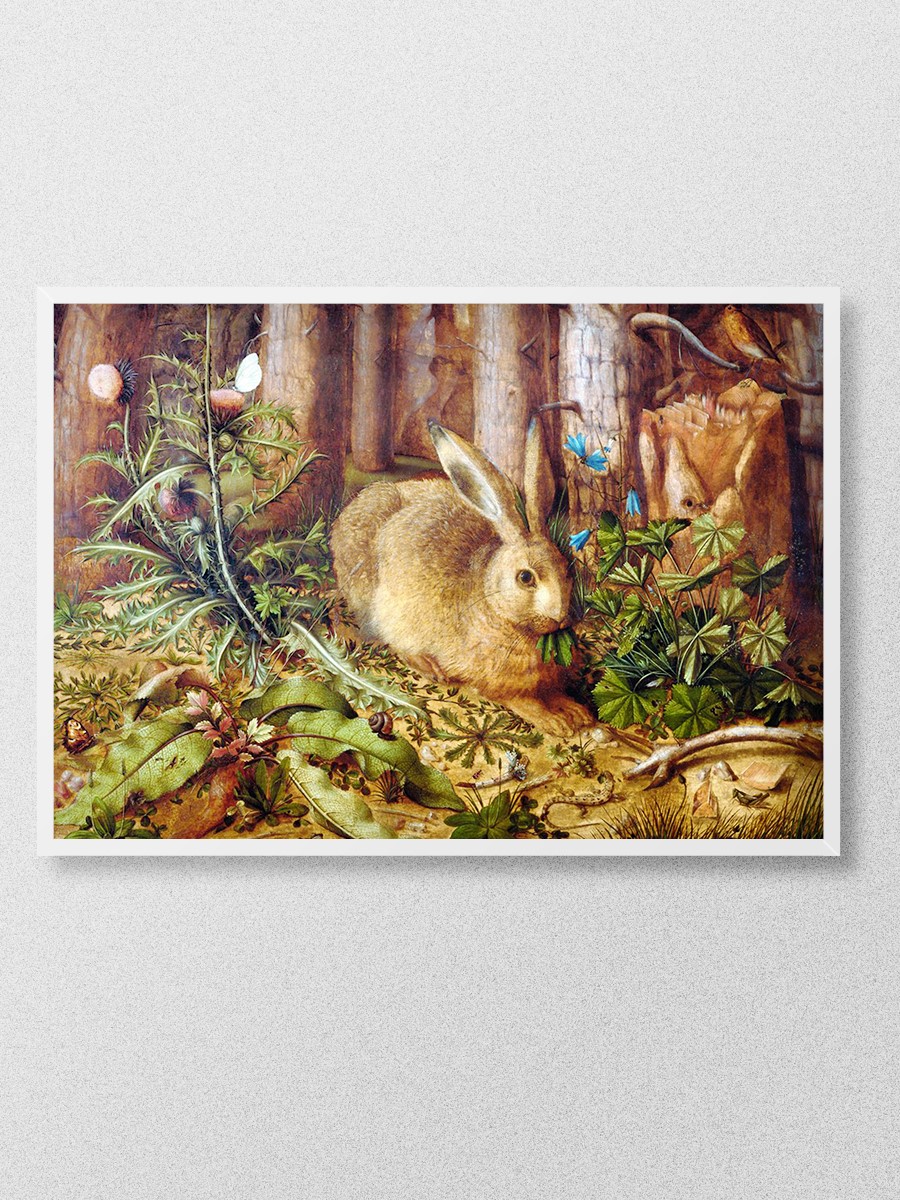 Hare in the Forest Tablo Sanatsal Ünlü Ressam Poster Çerçevesiz Yüksek Kalite Poster