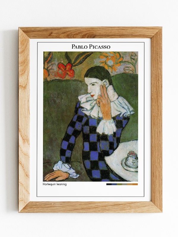 Pablo Picasso Harlequin leaning Poster