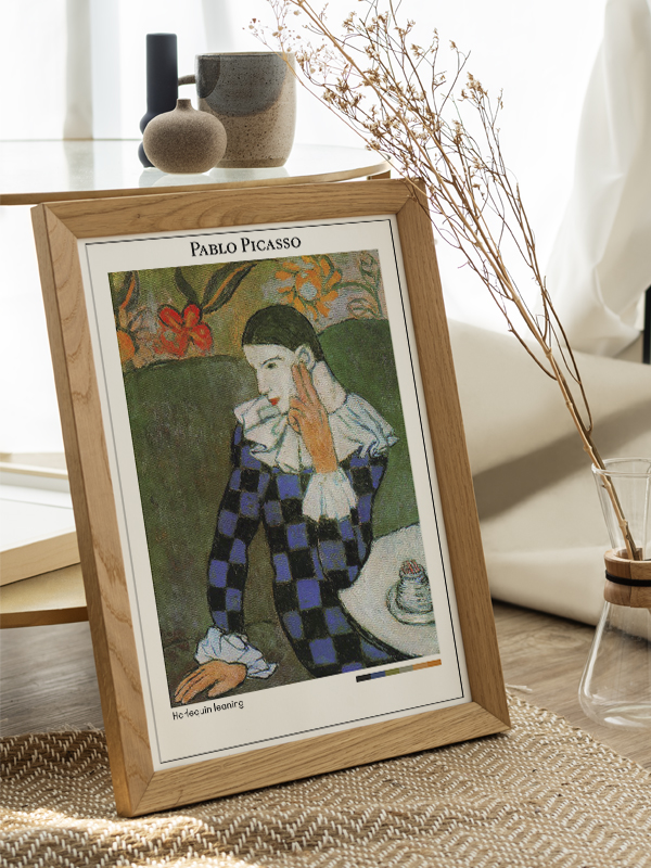 Pablo Picasso Harlequin leaning Poster