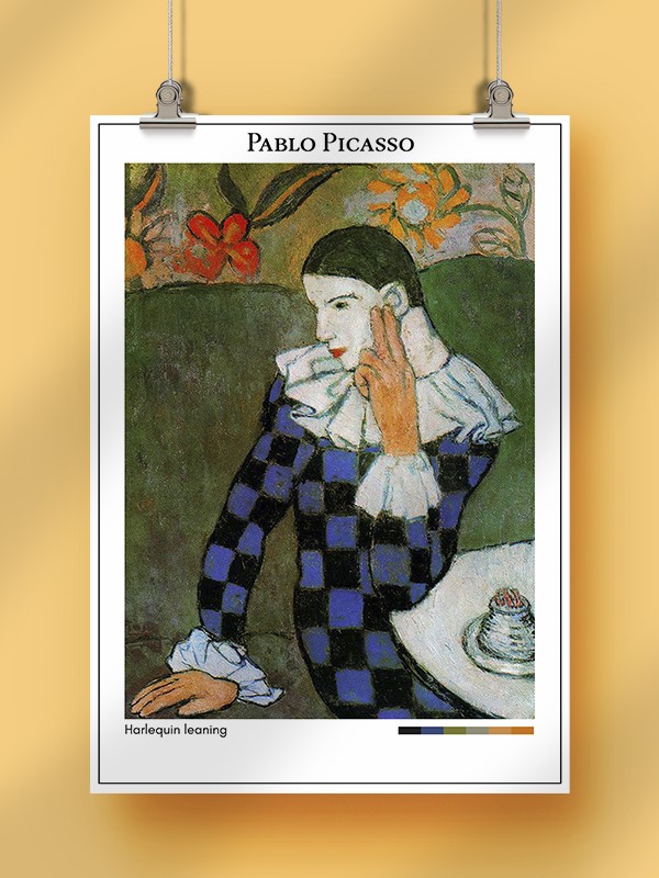 Pablo Picasso Harlequin leaning Poster