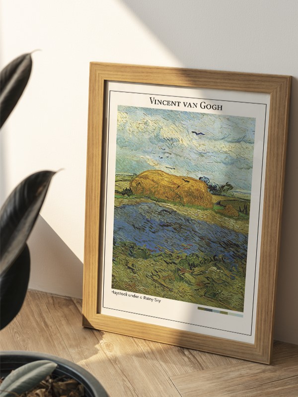 Vincent van Gogh Haystack under a Rainy Sky Poster
