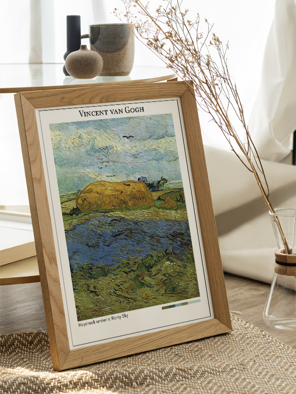 Vincent van Gogh Haystack under a Rainy Sky Poster