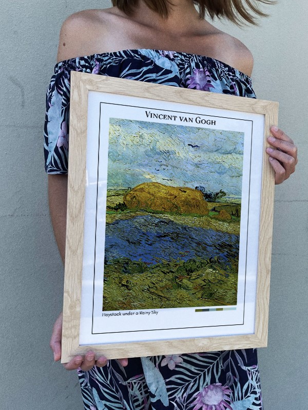 Vincent van Gogh Haystack under a Rainy Sky Poster