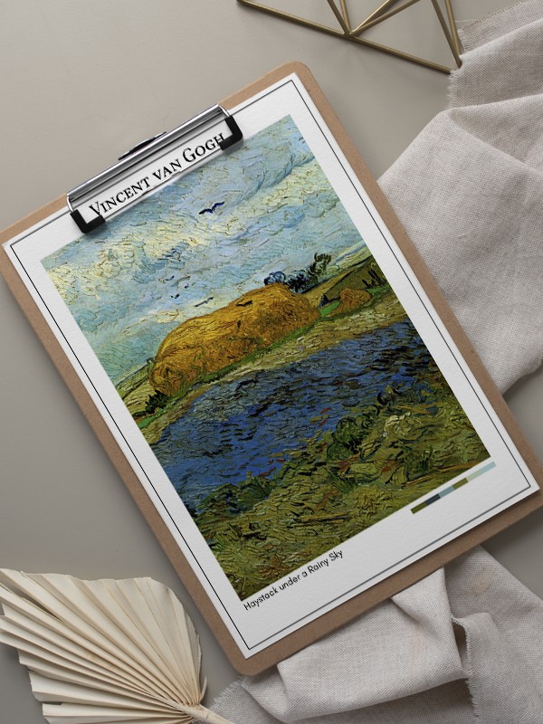 Vincent van Gogh Haystack under a Rainy Sky Poster