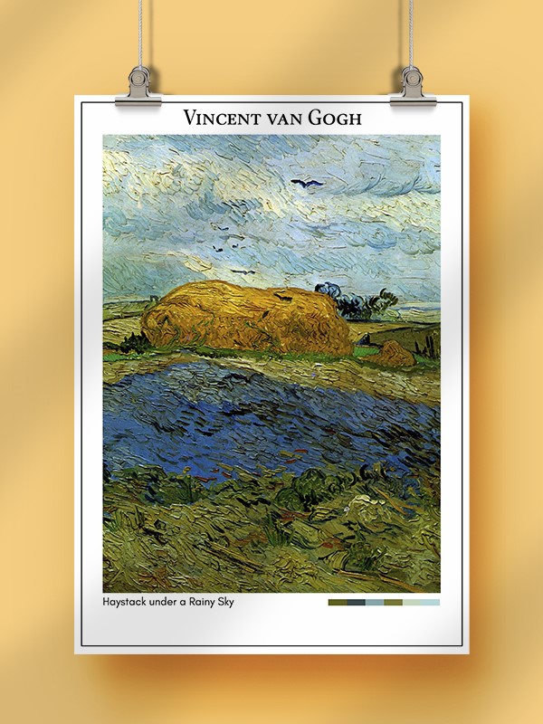 Vincent van Gogh Haystack under a Rainy Sky Poster