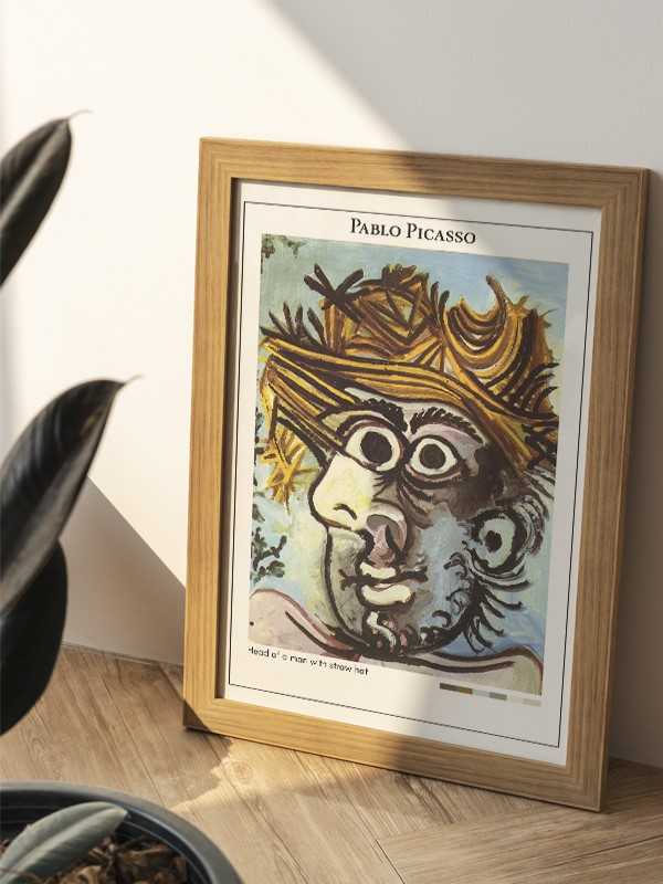 Pablo Picasso Head of a man with straw hat Poster