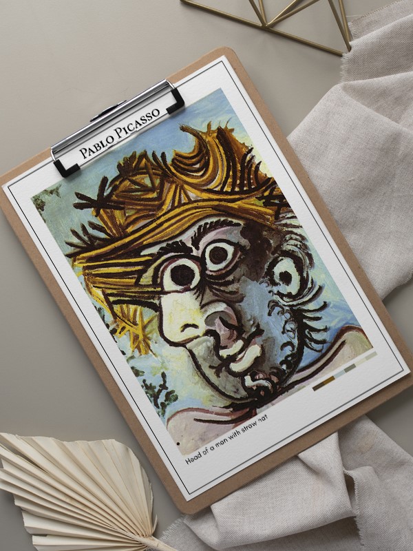 Pablo Picasso Head of a man with straw hat Poster