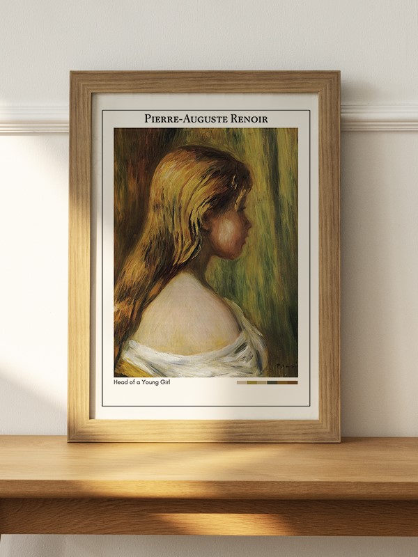 Pierre-Auguste Renoir Head of a Young Girl Poster - En İyi Fiyatlarla