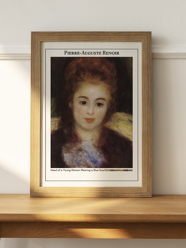 Pierre-Auguste Renoir Head of a Young Woman Wearing a Blue Scarf (Madame Henriot) Poster - En İyi Fiyatlarla