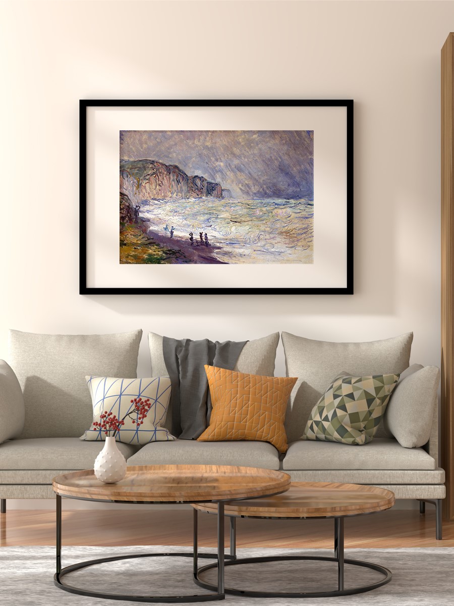 Heavy Sea at Pourville Tablo Sanatsal Ünlü Ressam Poster Çerçevesiz Yüksek Kalite Poster