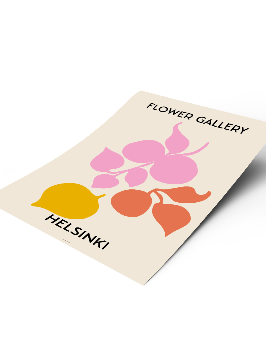 Helsinki Soyut Çiçek Modern Poster Çerçevesiz Duvar Tablosu Sanatsal Poster