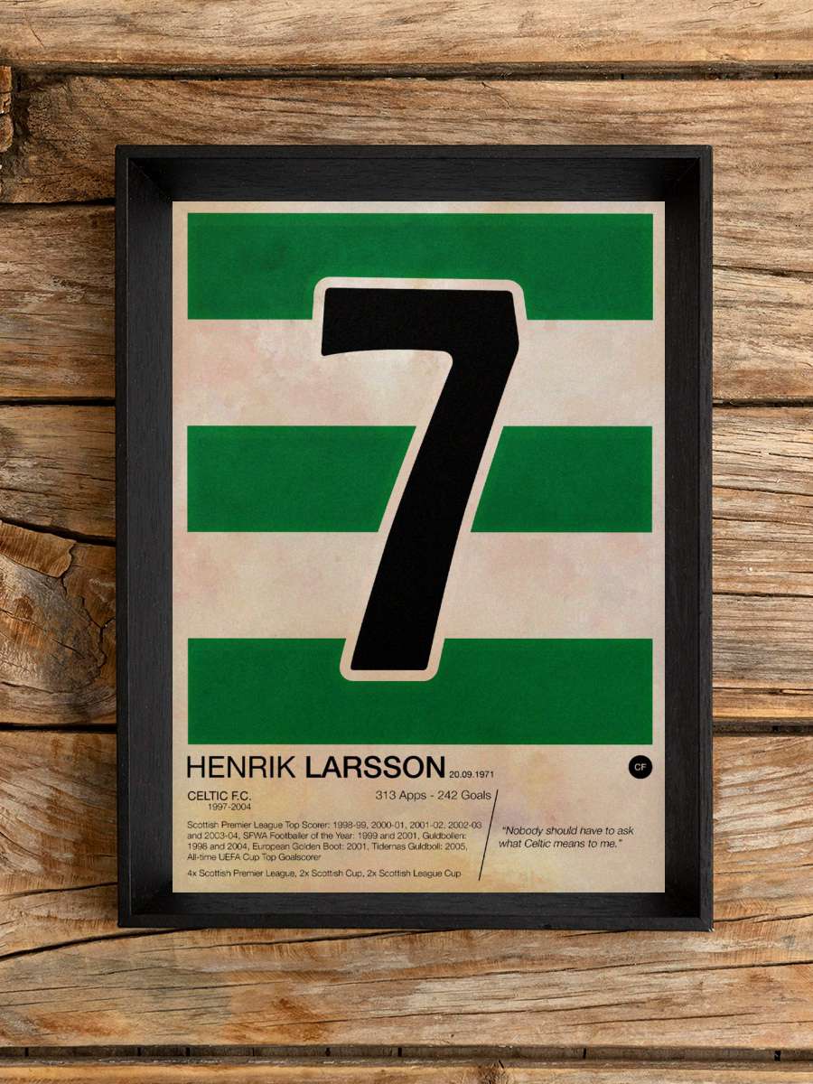 Henrik Larsson Futbol Poster Çerçevesiz Yüksek Kalite Futbolcu Duvar Poster