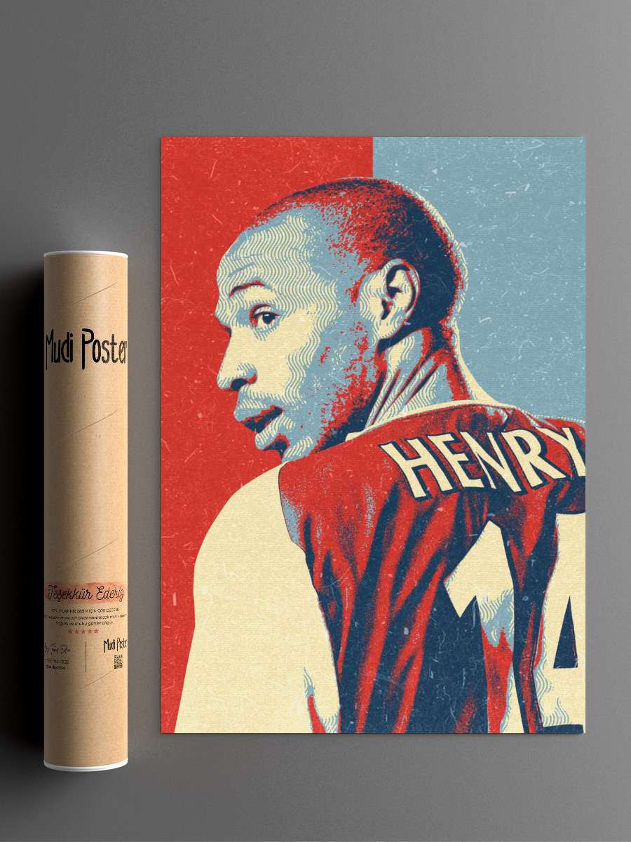 henry Futbol Poster Çerçevesiz Yüksek Kalite Futbolcu Duvar Poster