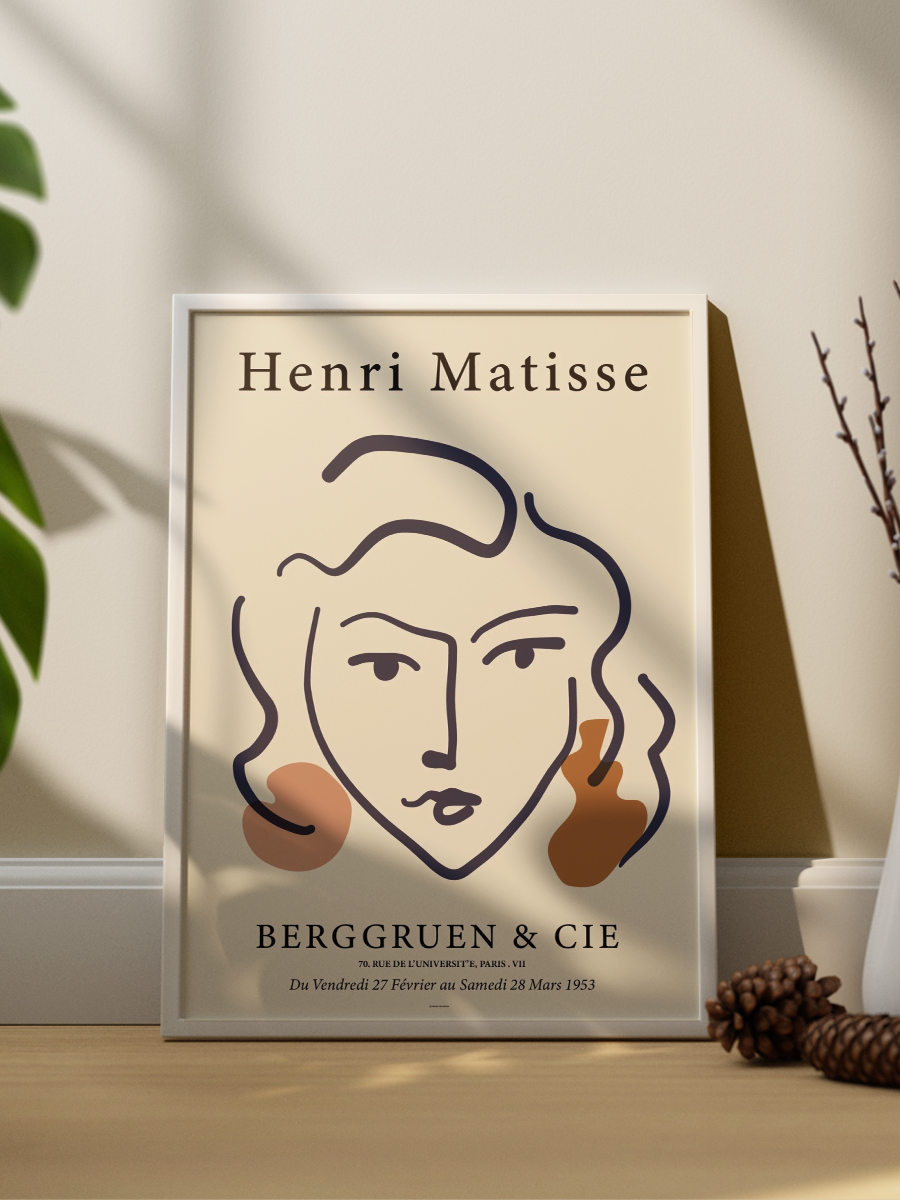 Henry Matisse Soyut Çizgi Portre Poster Modern Duvar Tablosu Çerçevesiz Poster Salon, Mutfak Ve Ofis Duvar Dekoru