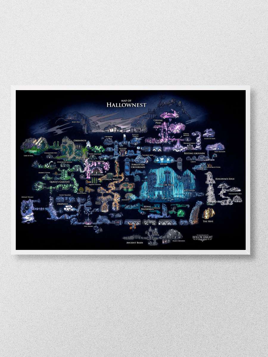 Hollow Knight Map Anime Poster Çerçevesiz Yüksek Kalite Anime Duvar Poster