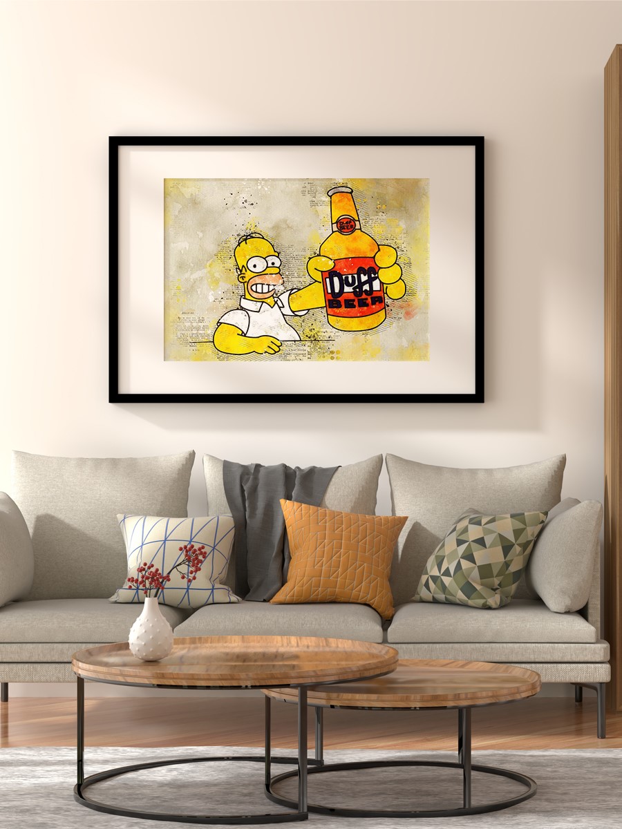 Homer Duff Beer Poster, Çerçevesiz Tv Film Poster