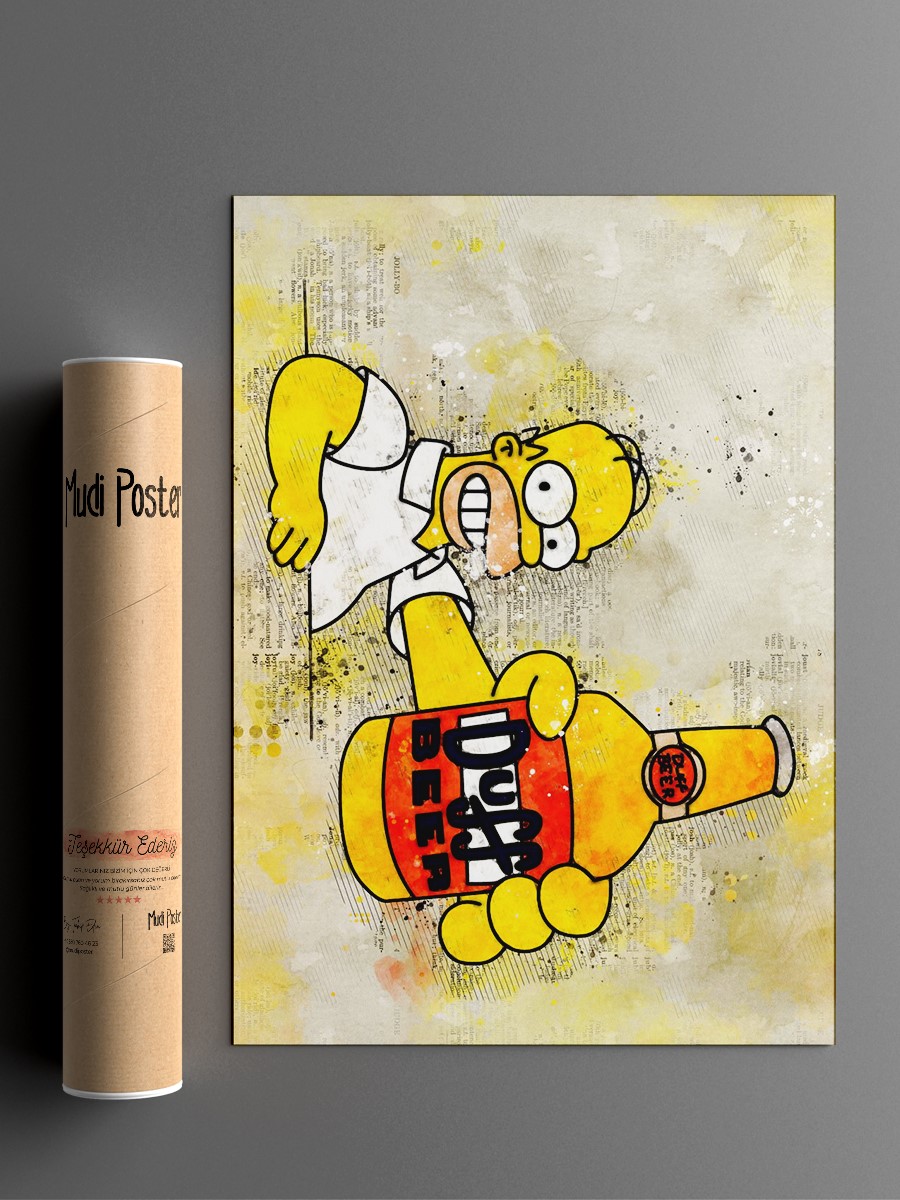 Homer Duff Beer Poster, Çerçevesiz Tv Film Poster