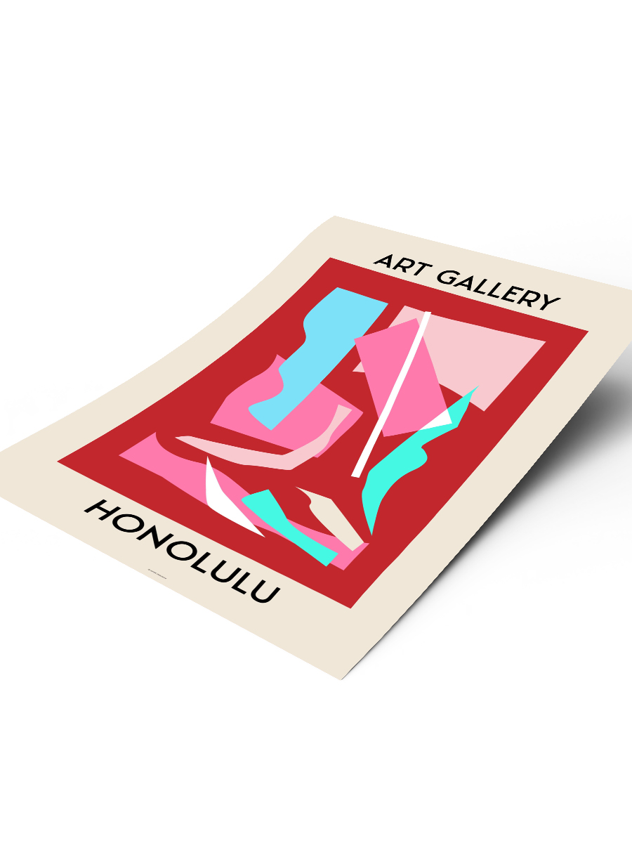 Honolulu Soyut Modern Poster Çerçevesiz Duvar Tablosu Sanatsal Poster