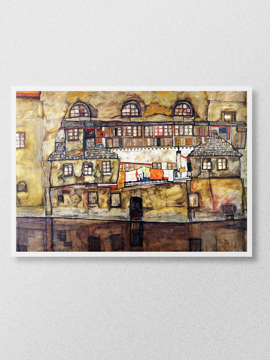 House Wall on the River Tablo Sanatsal Ünlü Ressam Poster Çerçevesiz Yüksek Kalite Poster