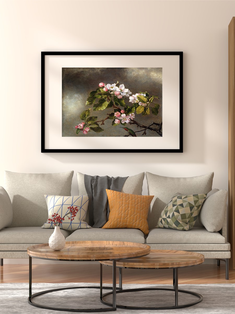 Hummingbird and Blossoms Tablo Sanatsal Ünlü Ressam Poster Çerçevesiz Yüksek Kalite Poster