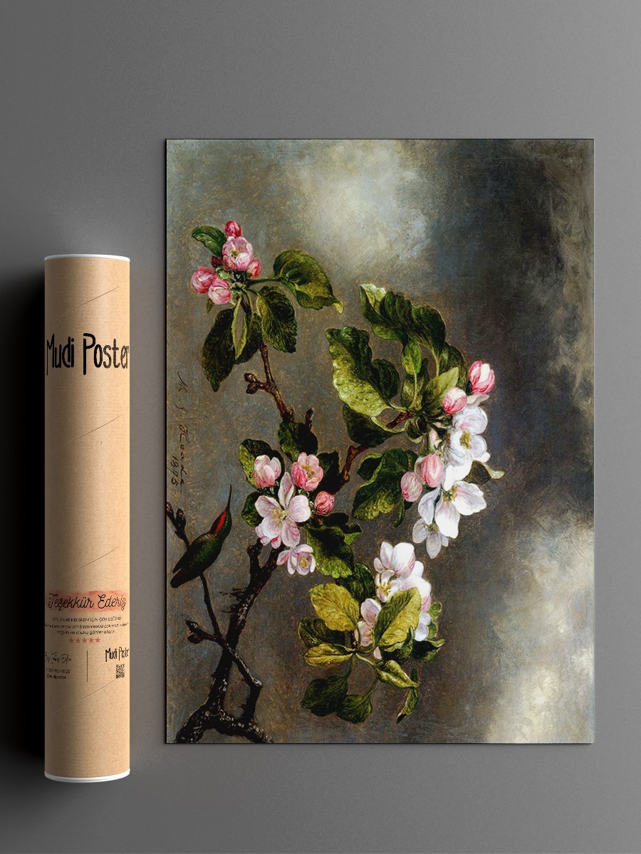 Hummingbird and Blossoms Tablo Sanatsal Ünlü Ressam Poster Çerçevesiz Yüksek Kalite Poster